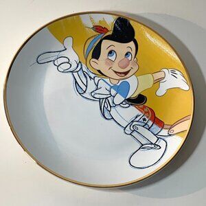 Disney Pinocchio Ink and Paint Dessert Plate Fine Ceramic Decor New Not Used